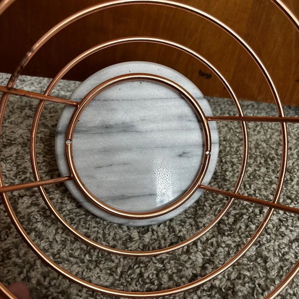 Copper Fruit Bowl with Marble Base 10